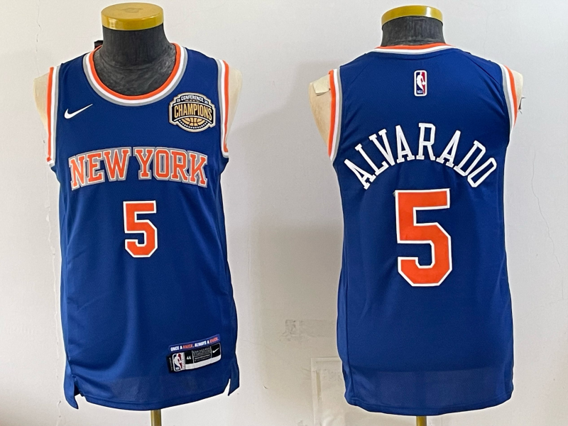 Men New York Knicks #5 Alvarado blue 2026 Nike NBA jersey 07230023->new york knicks->NBA Jersey